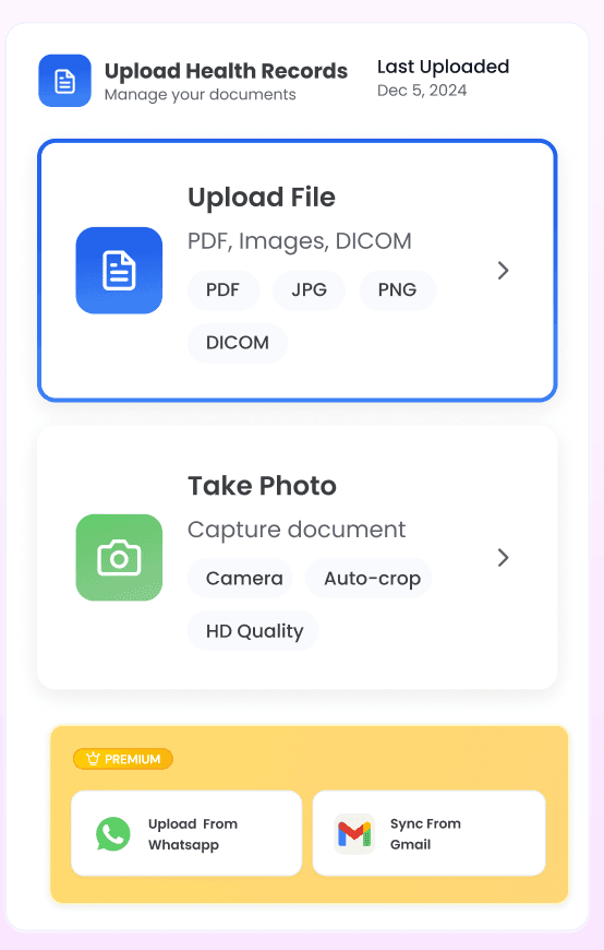 Upload health records